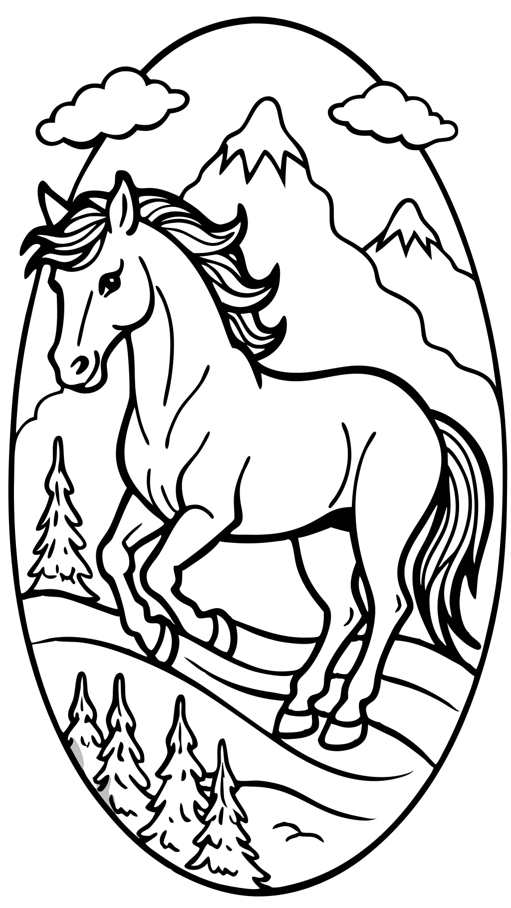 coloring pages of a mustang